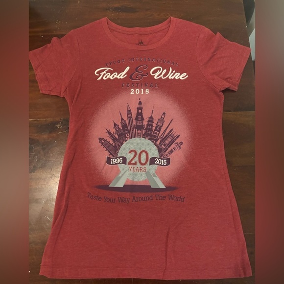 Disney Tops - Disney Parks Epcot Food & Wine Festival 2015 T-Shirt – 20th Anniversary